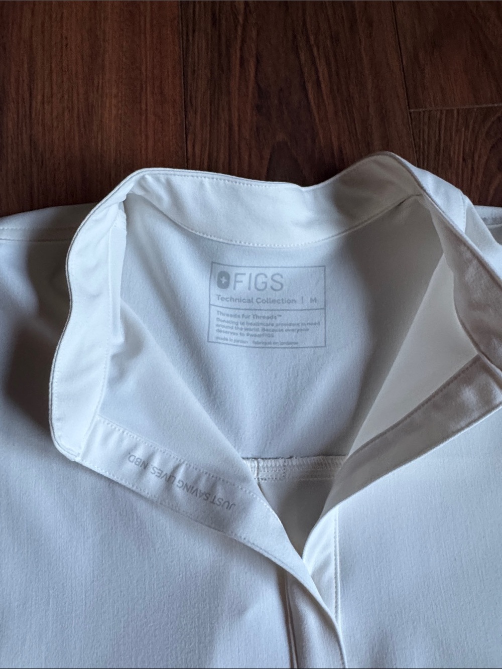 Figs off-white oversized scrub top. - Picture 2 of 5